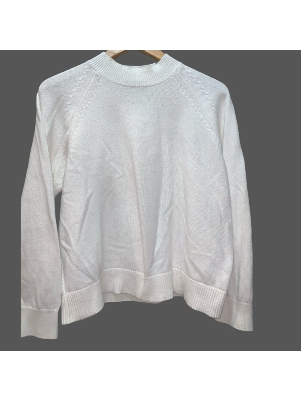 Quince 100% Organic Cotton White Oversized Crewneck Sweater Women’s Size Medium